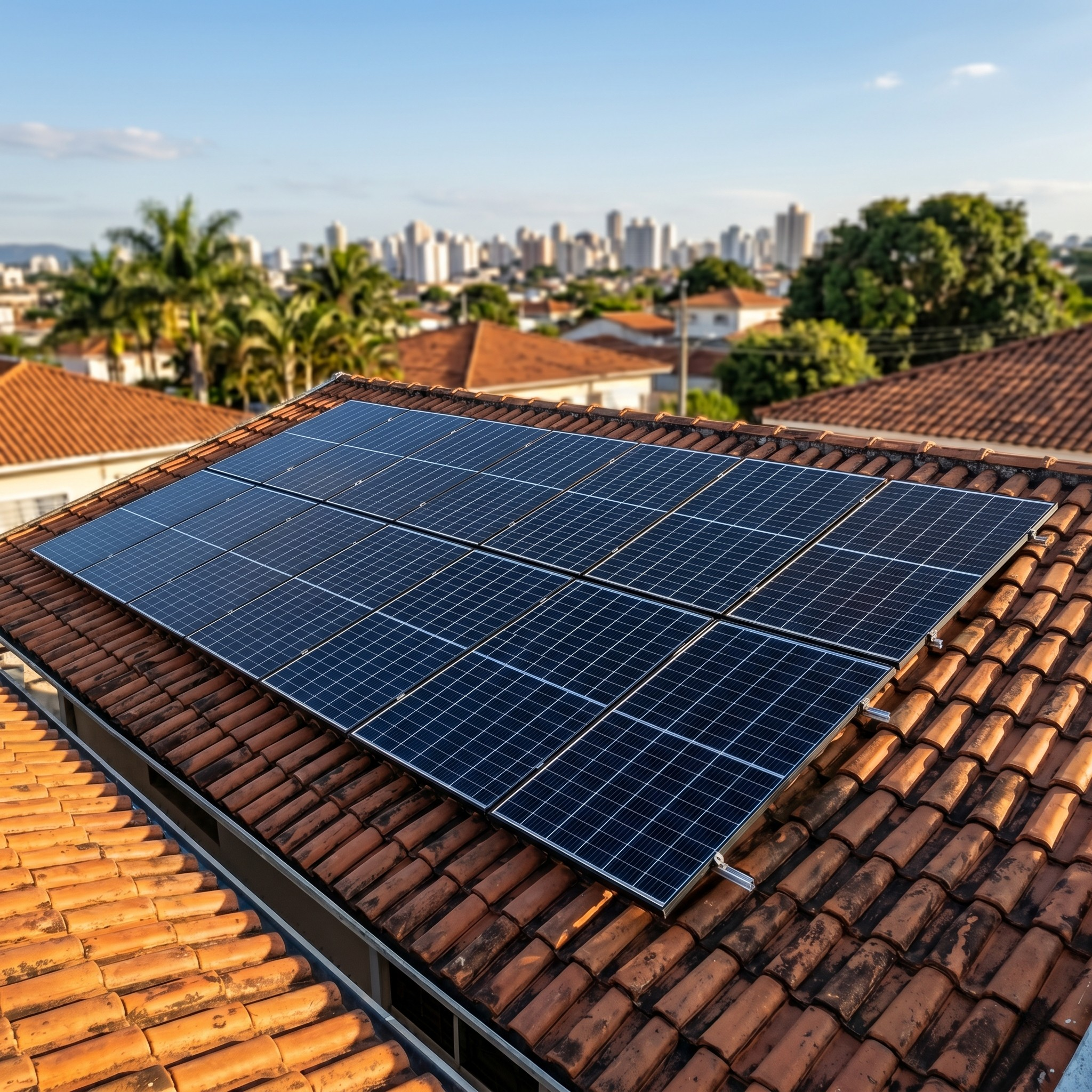 Sistema de energia solar instalado pela RaySun